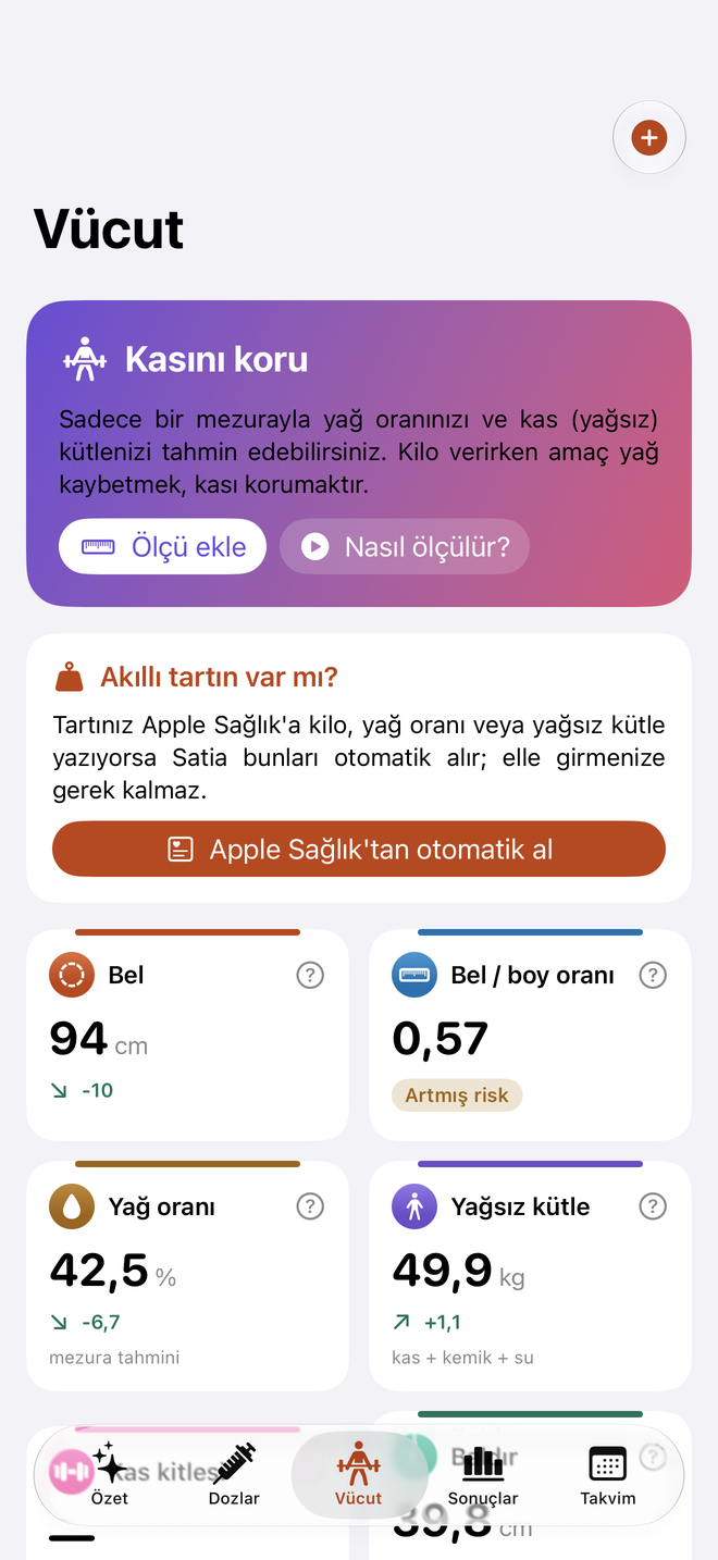 Satia kas takibi ekranı